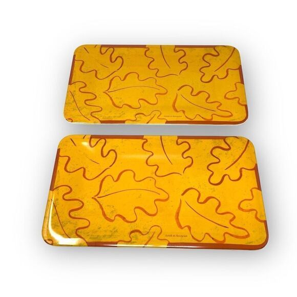 Target Isabelle de Borchgrave Party Melamine Serving Tray Platter Two Fall Decor - Picture 1 of 10